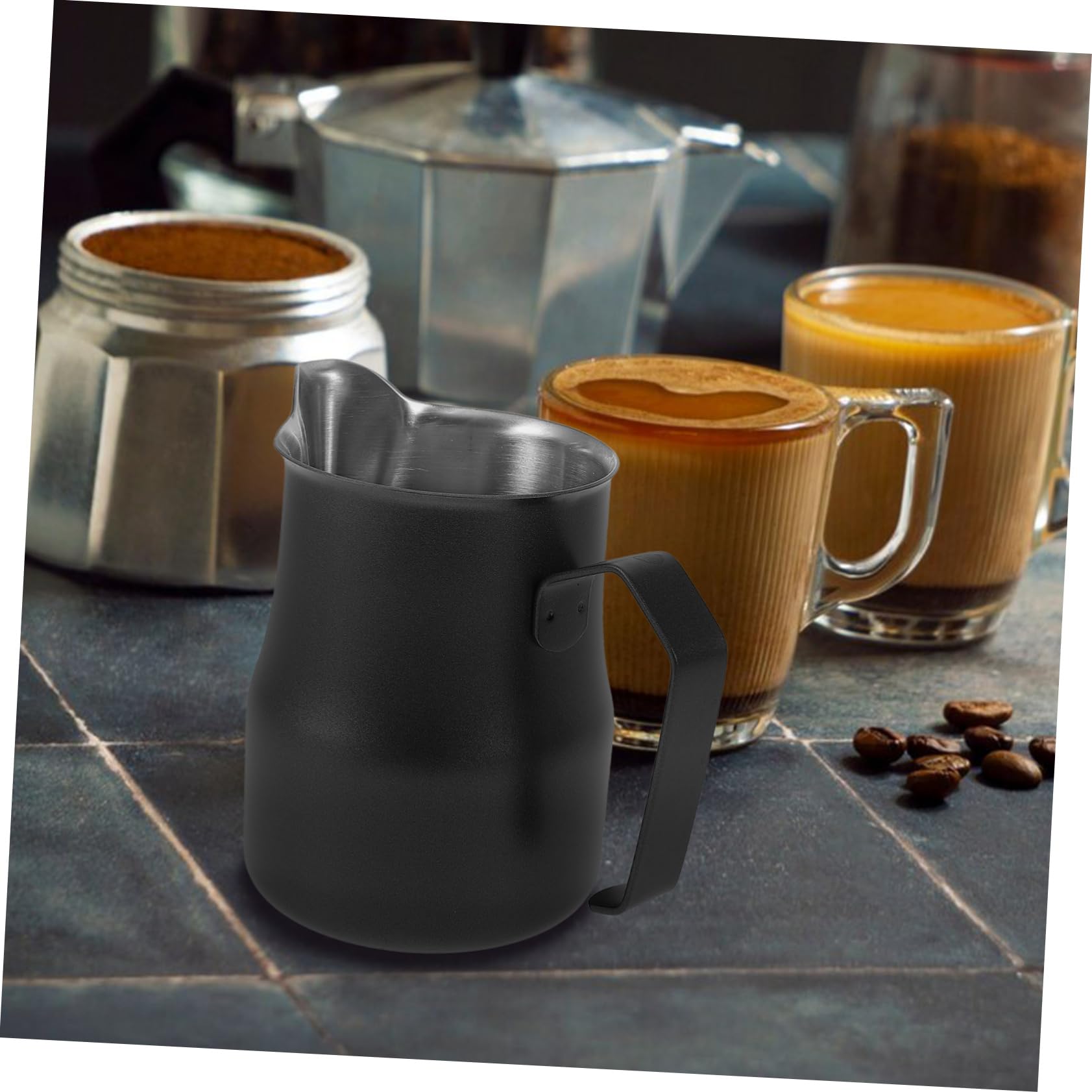 jojofuny 5piezas Jarra Leche De Acero Inoxidable Para Latte Art y Espresso Espumador De Café Profesional De Precisión Para Cafeterías y Uso Doméstico
