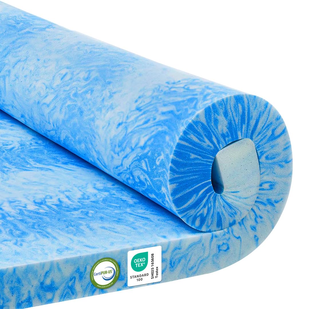 MKS Dream Komfort Gel Topper 180 x 200, 5 cm Memory Foam Topper con funda transpirable, cómoda espuma de gel H3/H4 para colchones con efecto refrescante y perfecta adaptación al cuerpo