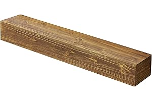 Rustic 60" Wall-Mounted Wooden Mantel