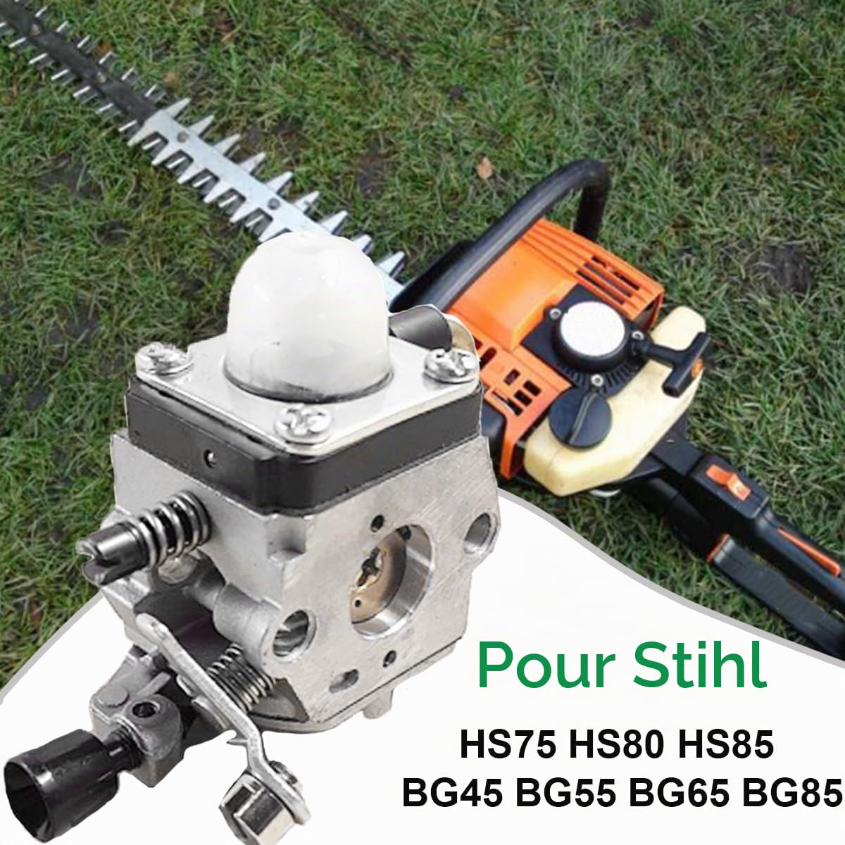 ZAMDOE Carburateur pour STIHL HS75 HS80 HS85 et ZAMA C1Q-S42C C1QS42C | 42261200604 Carburateur pour moteurs de débroussailleuse et taille-haies avec filtre à air filtre à carburant bougie