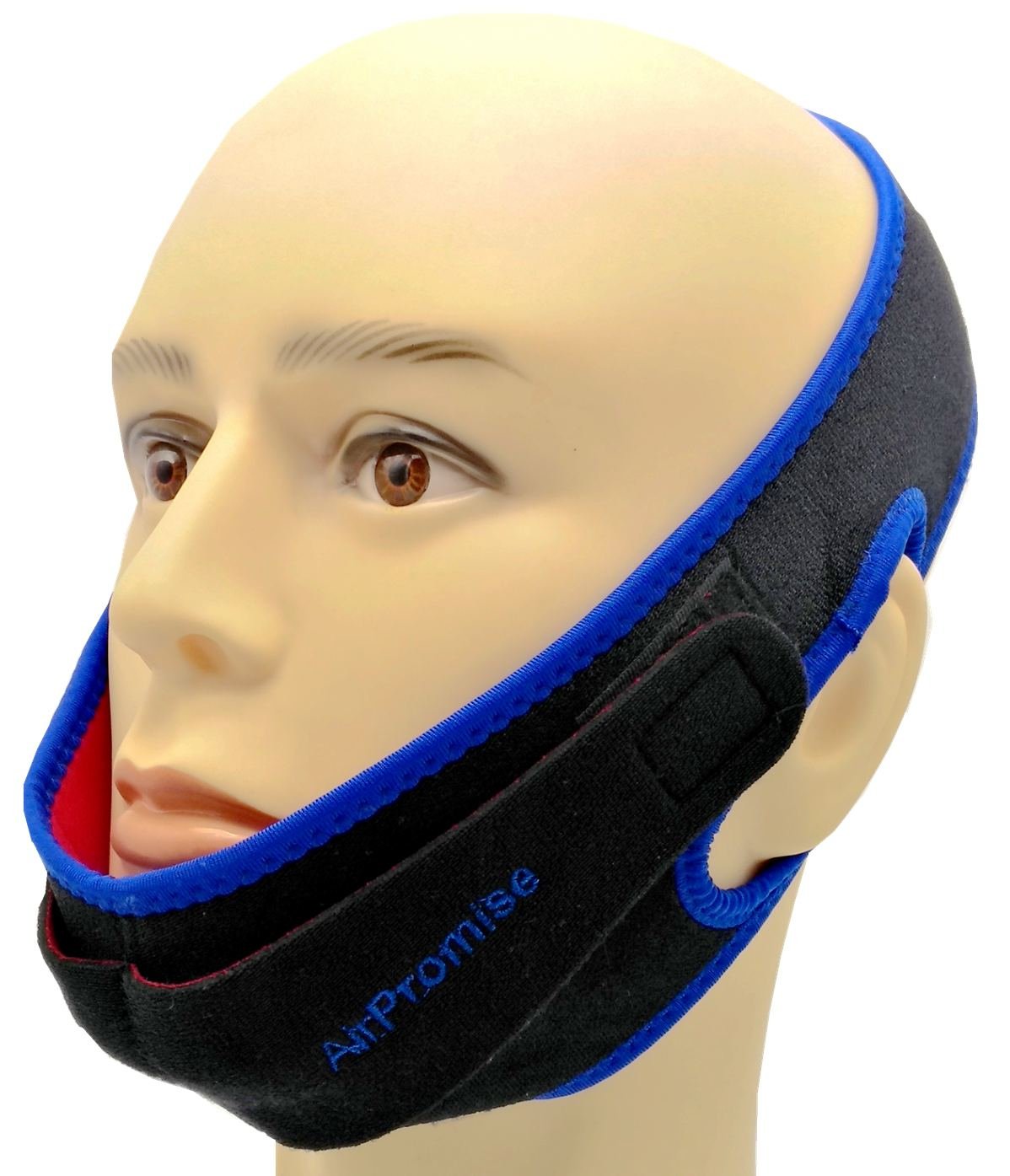 AirPromise Snoring Reduction Solution Chin Strap with Double Adjustable Connector for Better Sleep (Double Blue)