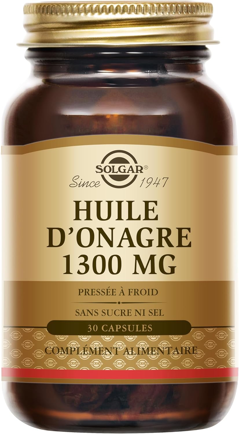 Solgar Evening Primrose Oil 1300mg – Feminine Balance – Beauty – Skin Tissue Maintenance – Food Supplement – Bottle of 30 softgels