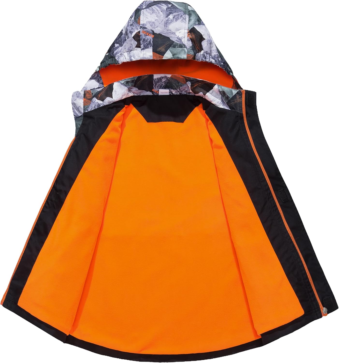 M2C Boys Girls Hooded Color Block Waterproof Fleece Lined Windbreaker Jacket - Image 4