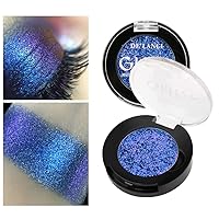 Vista 11 de Afflano Sombra de ojos única morado-dorado brillante, sombra de ojos multicolor cromo duo, sombra de ojos holográfica con purpurina, cambio