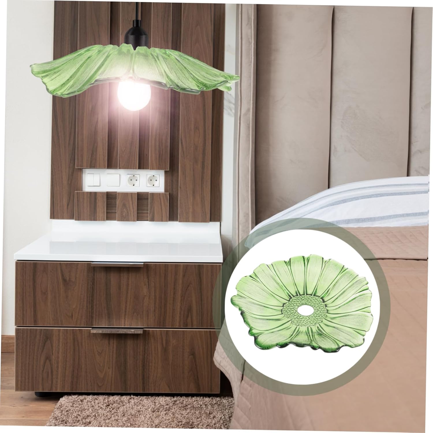 Gadpiparty Flower Glass Lamp Shade Decorative Ceiling Pendant Light Cover for Aesthetic Living Room Kitchen and Bedroom Convenient Installation