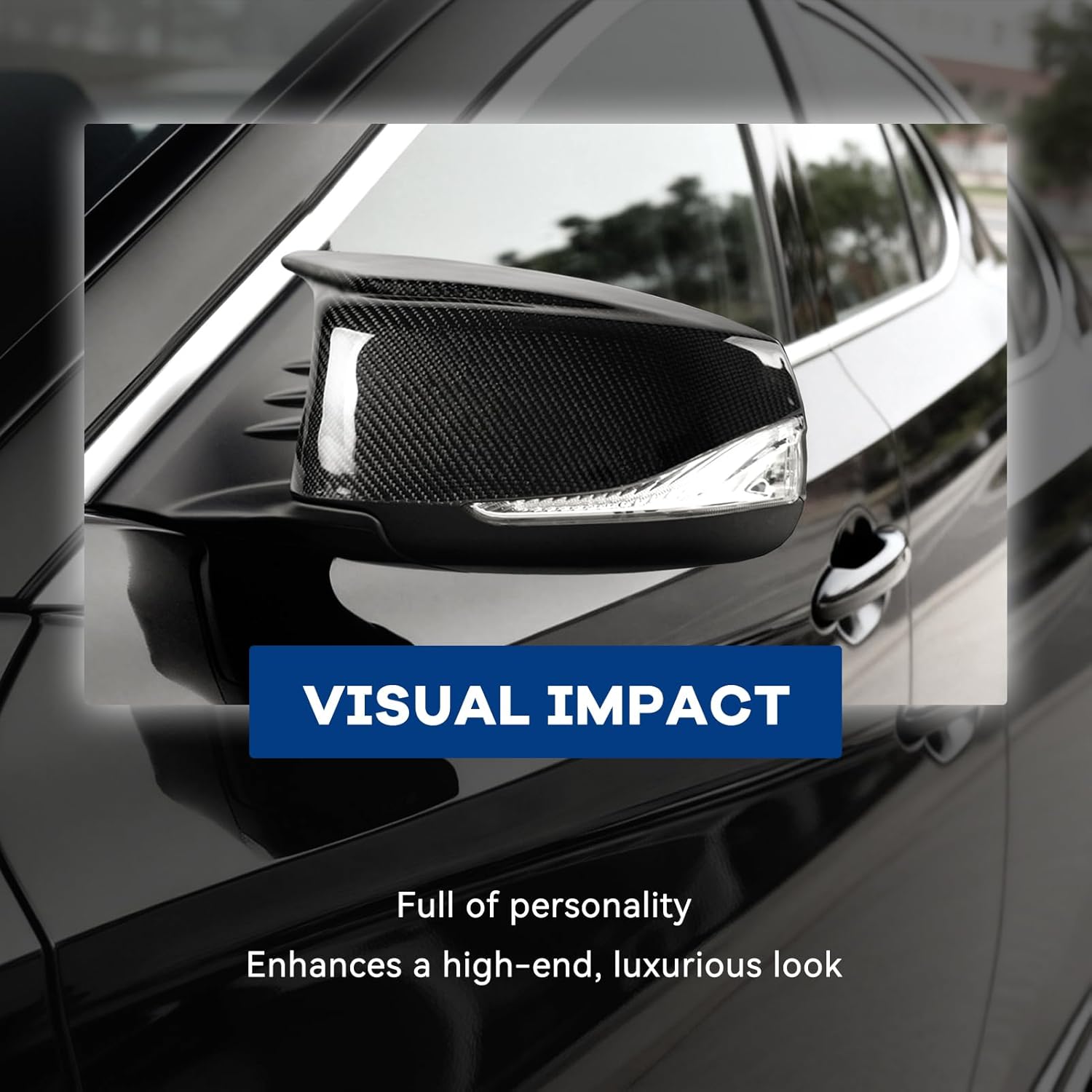 2026 Upgraded Real Carbon Fiber Mirror Caps Fits for Infiniti Q50 Q60 Q70 Accessories, Car Side Door Rearview Mirror Cap Trim Replacement Car Accessories