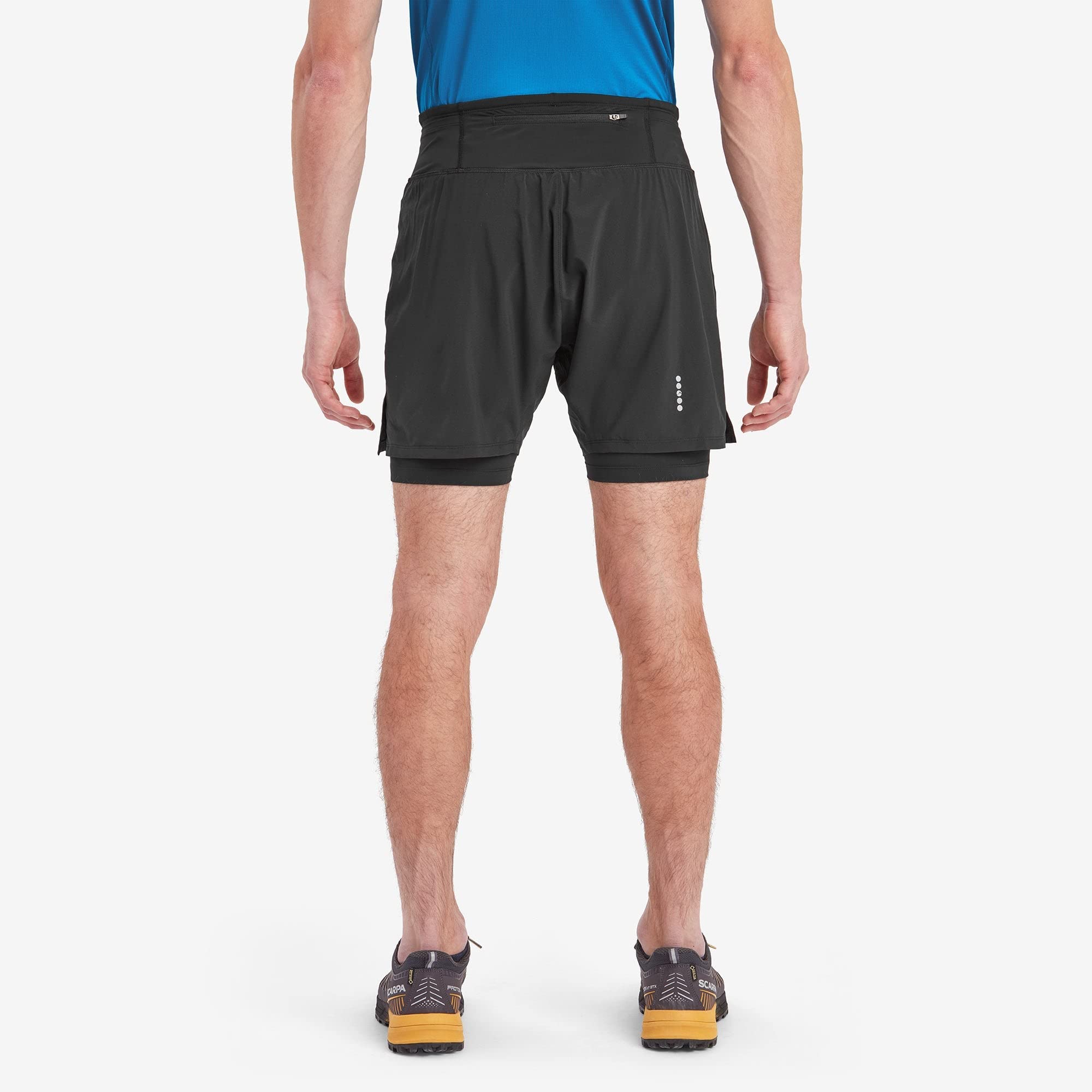 Montane Męskie spodenki do biegania Slipstream Twin Skin, Czarny, S