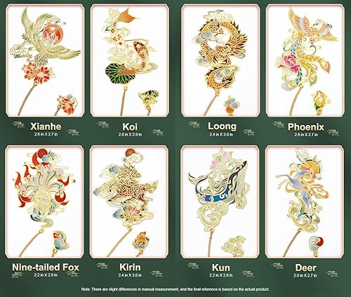 Miniatura 4 de MOZART Caja de regalo de dragón chino Marcapáginas de latón estilo chino personajes mitológicos clásicos Montaña y mar Sutra Series Creative