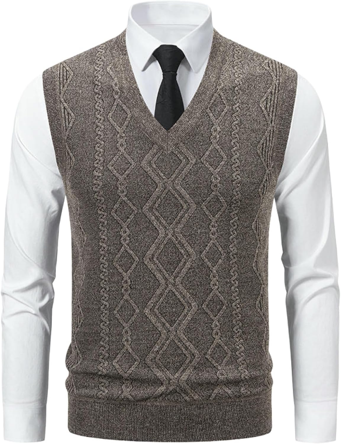 Men's Autumn Winter Warm Slim Fit Inner Layer Knit Sweater Vest