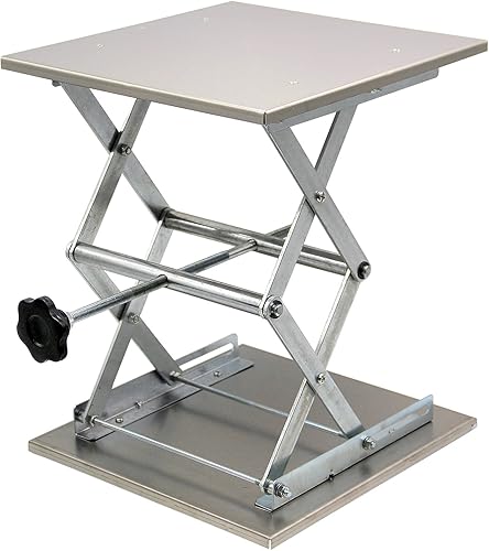 Miniatura 8 de HFS (R) Placa de 6 x 6 pulgadas, altura total de 10 pulgadas, plataforma de soporte de tijera, soporte de carga de laboratorio, 17.6 lbs17.6 libras