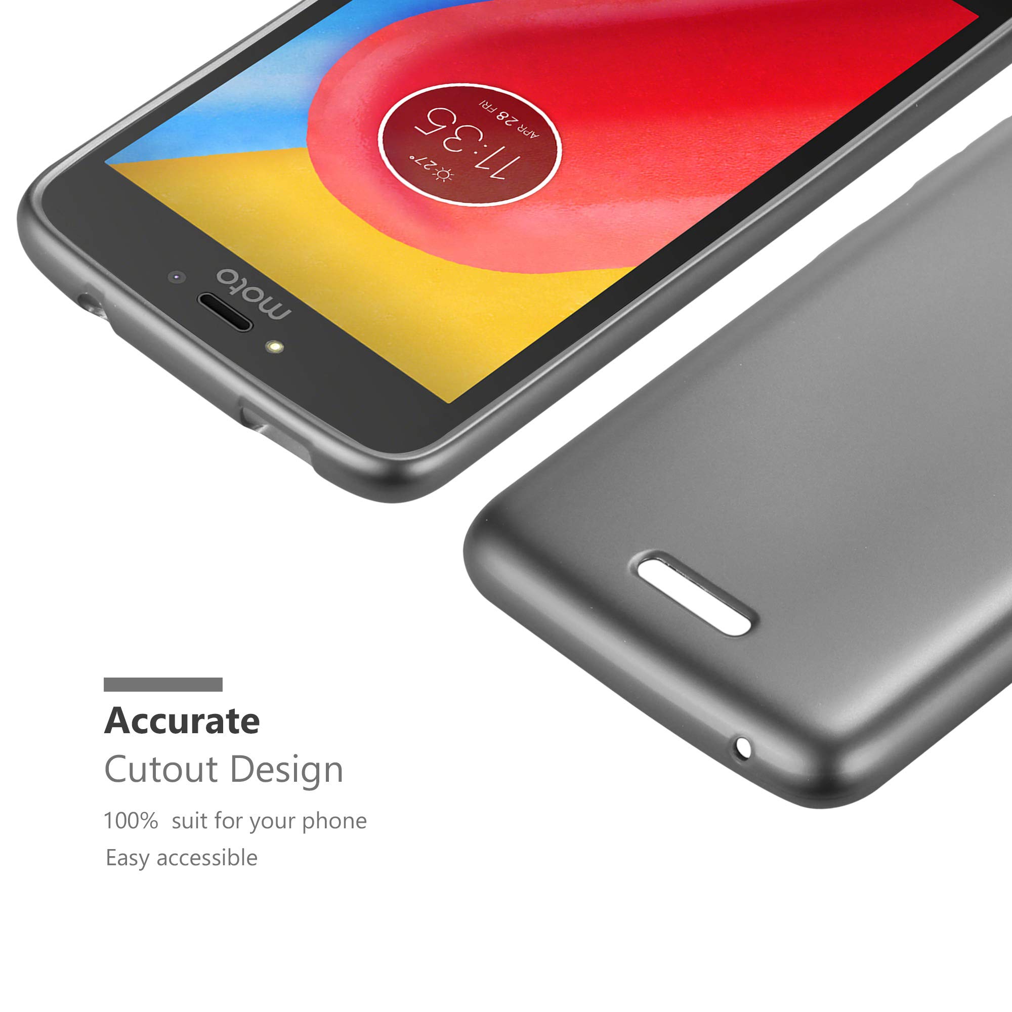 cadorabo Case works with Motorola MOTO C in METAL SILVER - Shockproof and Scratch Resistent Plastic Hard Cover - Ultra Slim Protective Shell Bumper