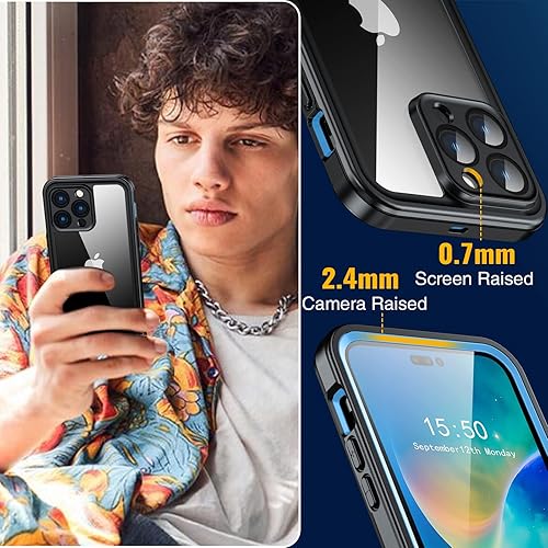 Miniatura 7 de AMILIFECASES Funda impermeable para iPhone 14 Pro Max, protector de pantalla integrado 16 pies militares a prueba de caídas IP68 bajo el agua a