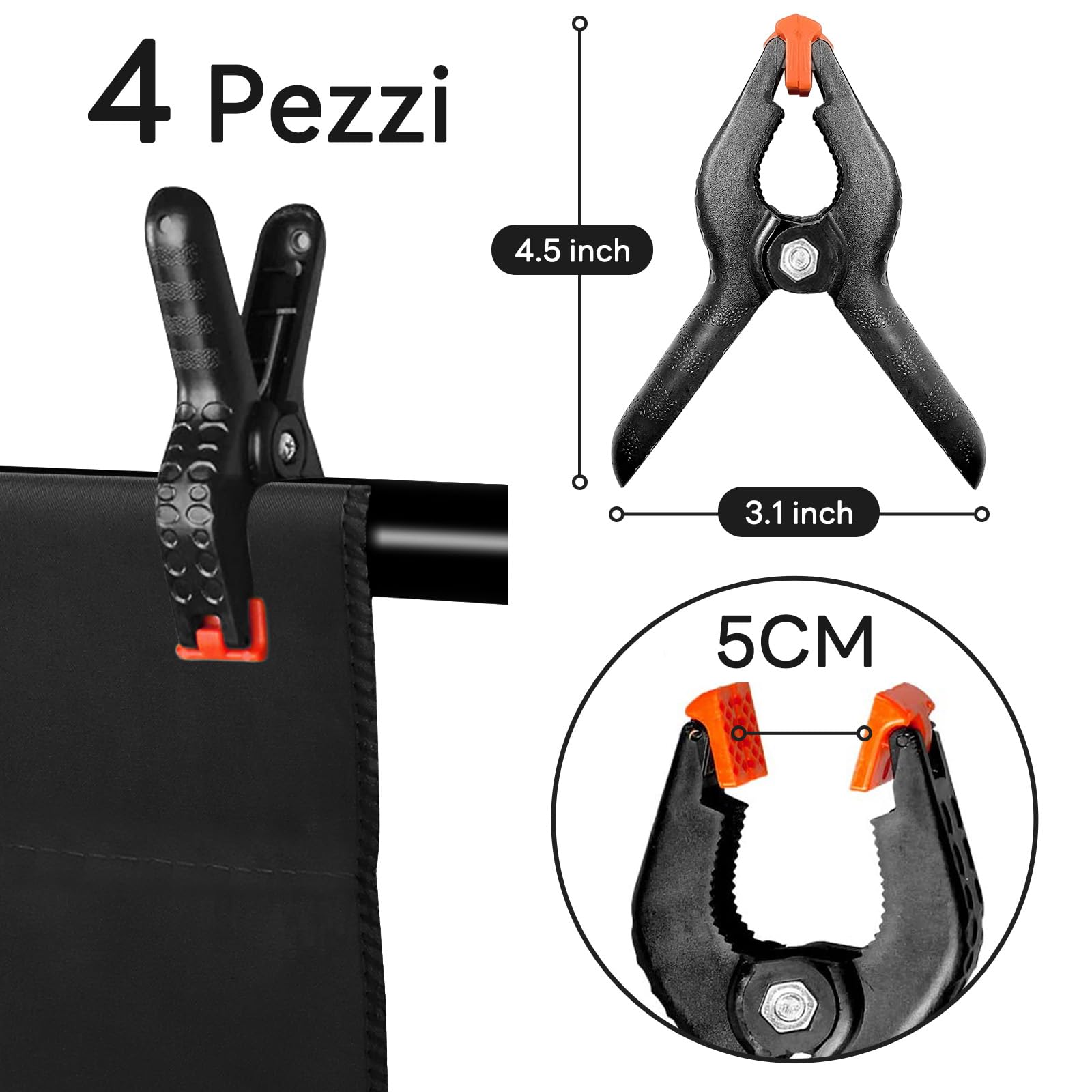 Heysily Sfondo Fotografico Telo Nero 2x3m - Fondale Fotografico Lavabile per Studio Fotografia, Streaming, YouTube e Produzione Video, Sfondo Portatile e Pieghevole con 4 Terminali