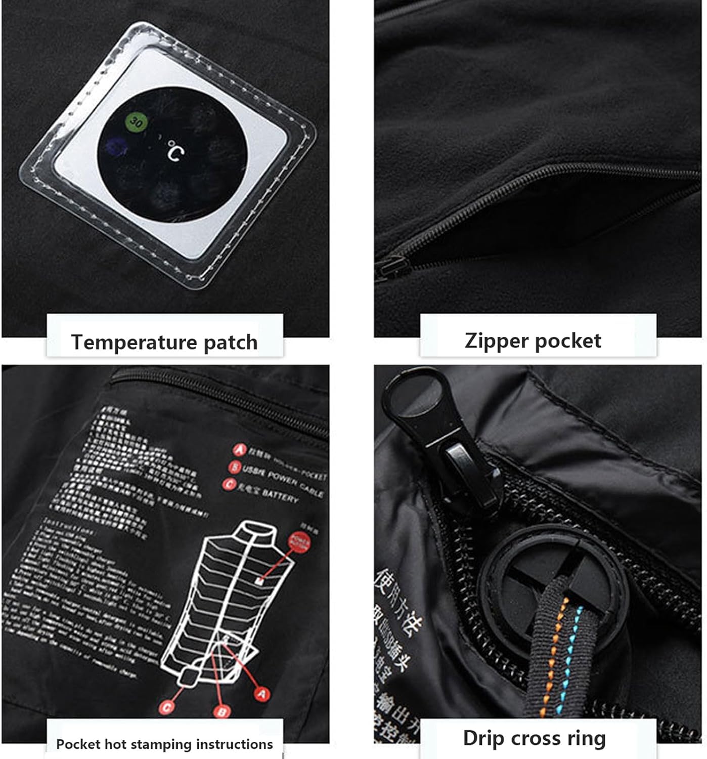 Podgrzewana kamizelka unisex, polarowa, ogrzewana, zmywalna, z USB, elektryczna, do jazdy na nartach, wędkowania, na zewnątrz (bateria nie jest dołączona) ogrzewanie USB