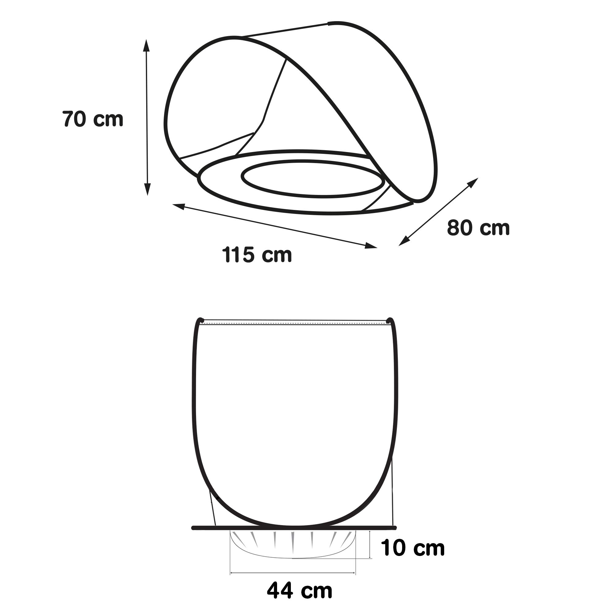 LUDI - Piscine Pop-Up Multifonction pour Bébé - Avec Tente Anti UV 50 et Filet - Protège du Vent, du Soleil et du Sable - Piscine et Tente de Plage - À Partir de 10 Mois