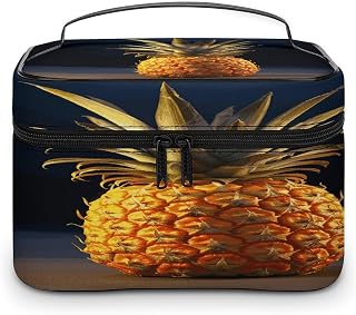Pineapple Fruit Travel Makeup Bags Large Capacity Cosmetic Bag for Women Portable Makeup Artist Organizer Bags Waterproof Make Up Bag Lightweight Hand-held Makeup Case