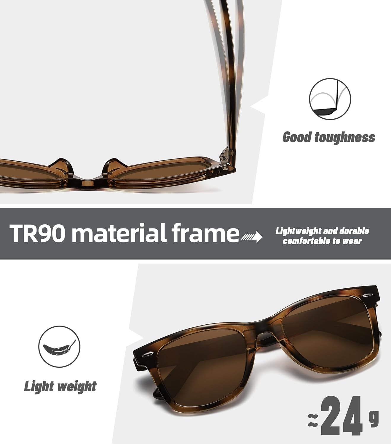 MEETSUN Polarized Sunglasses for Women Men Classic Retro Square Frame Driving Sun Glasses UV Protection - Image 5