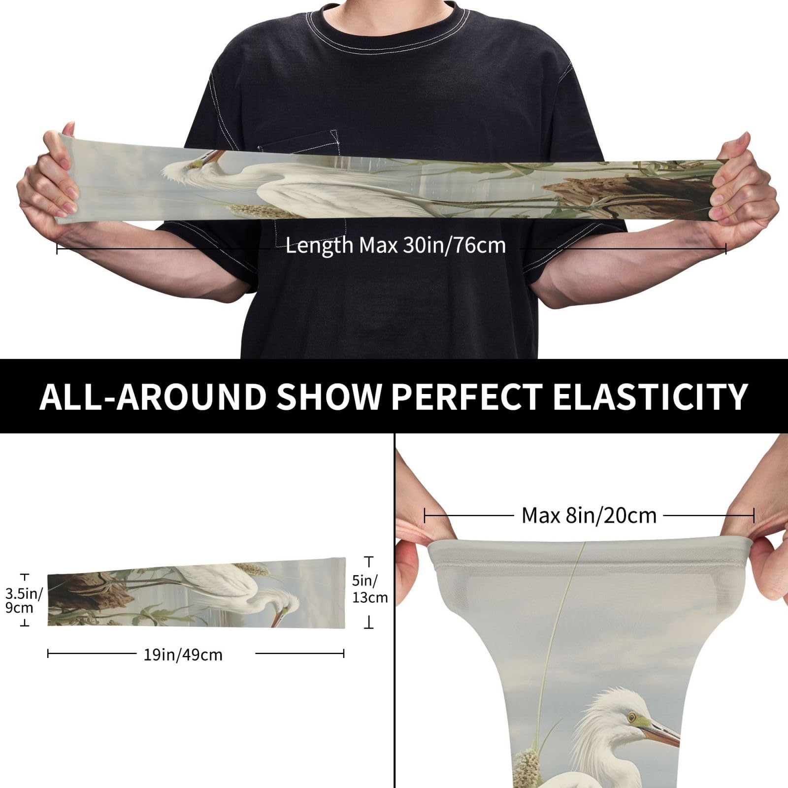 VTCTOASY Arm Sleeves for Men Women UV Sun Protection Sleeves Swamp Egret Arm Sleeve Cooling Tattoo Cover