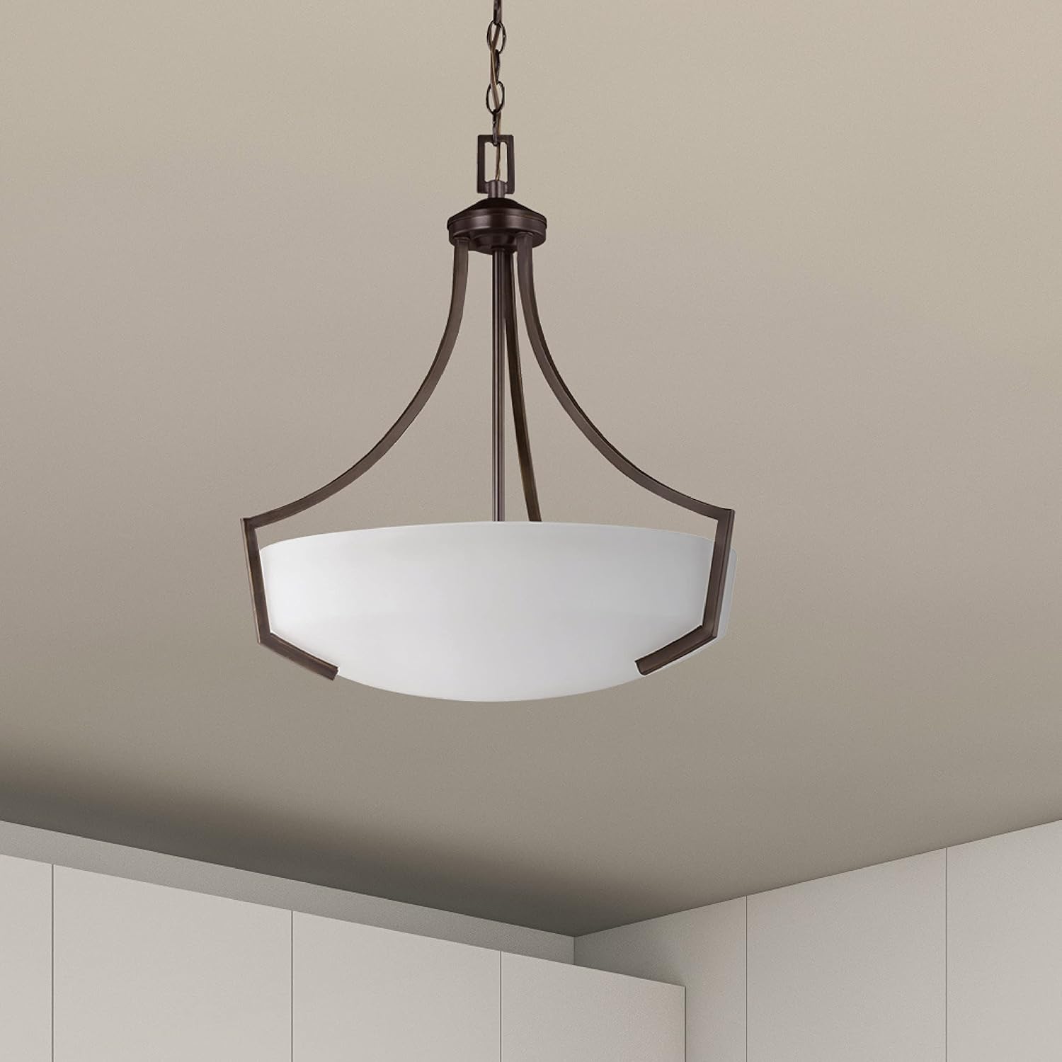 Tech Deals 🔥 Sea Gull Lighting 6624503EN3-710 Hanford Pendant Hanging Modern Fixture, Medium Three - Light, Bronze