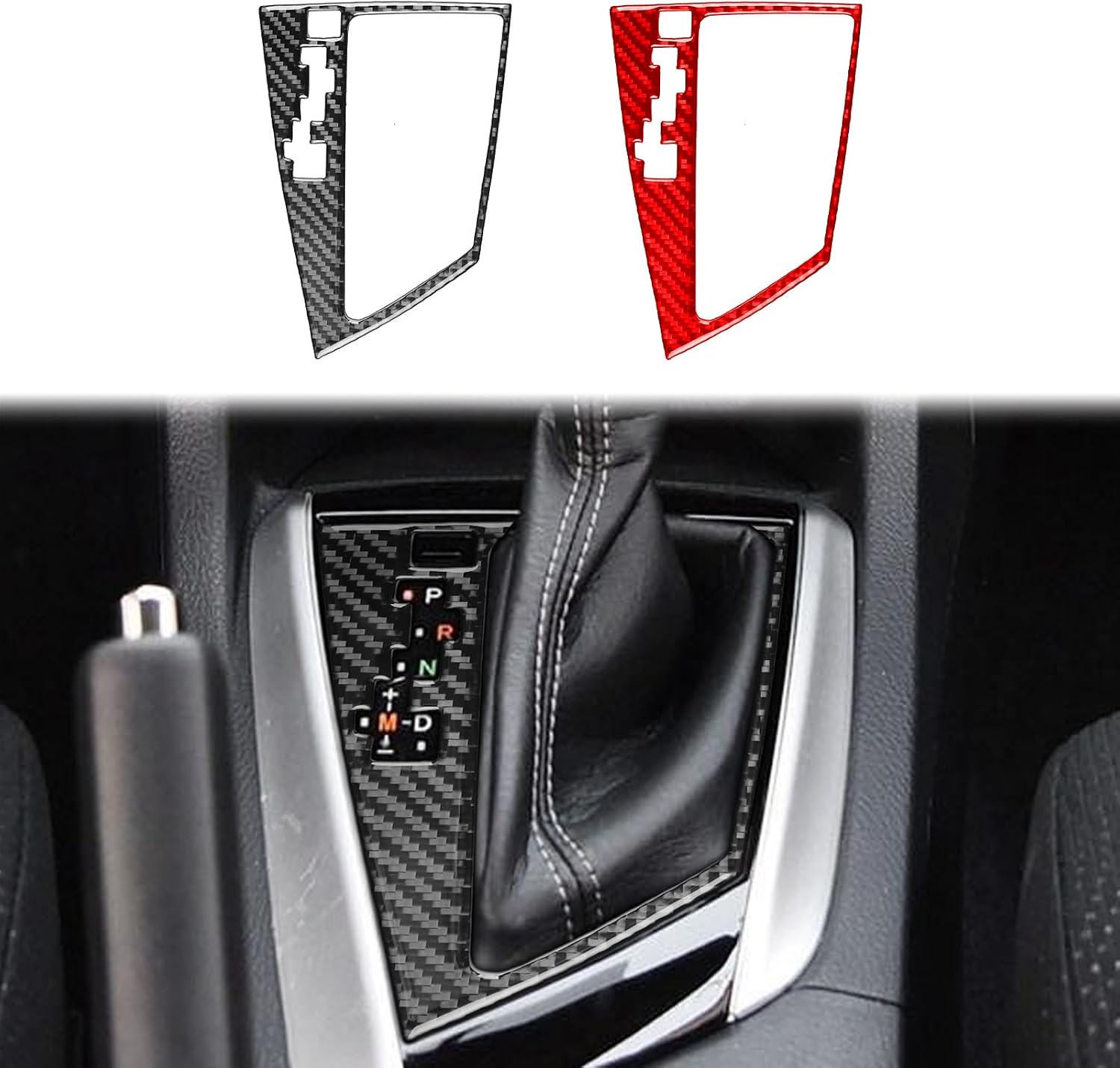 Real Premium Carbon Fiber Car Center Console Gear Shift Panel Frame Trim Soft Sticker Compatible with Toyota Corolla/Levin 2014 2015 2016 2017 2018 Auto Interior Accessories Black 1pc(Type B)