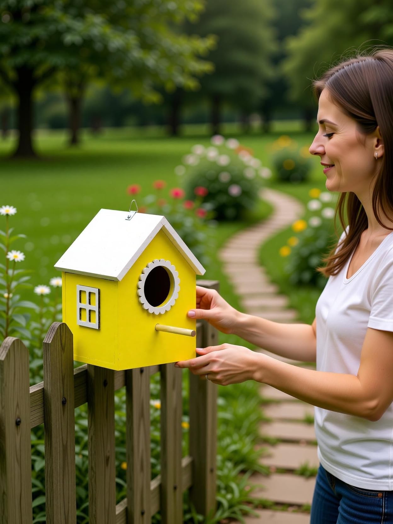 Birdhouse for Sparrows & Hummingbirds - Yellow Nesting Box -8 Birdhouse for Sparrows & Hummingbirds - Yellow Nesting Box -8