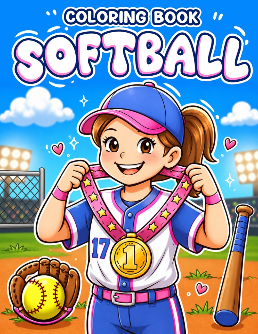 Softball Coloring Book: Sport Coloring Pages Featuring Fastpitch Game Day Scenes for Teens, Adults Enjoyment and Relaxation
