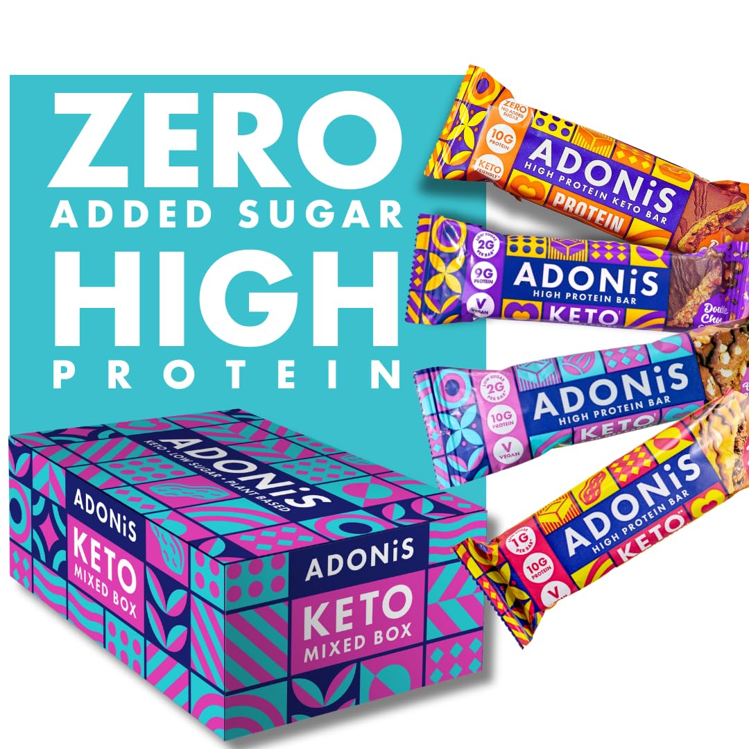 – Mixed Box With 5 Flavours | High Protein & Nut Keto Bars (20 Bars) | Vegan/Keto-Friendly | Natural Keto Snacks | Sugar Free, Palm Oil Free | Low Sugar & Low Carb | Ideal for a Keto Diet