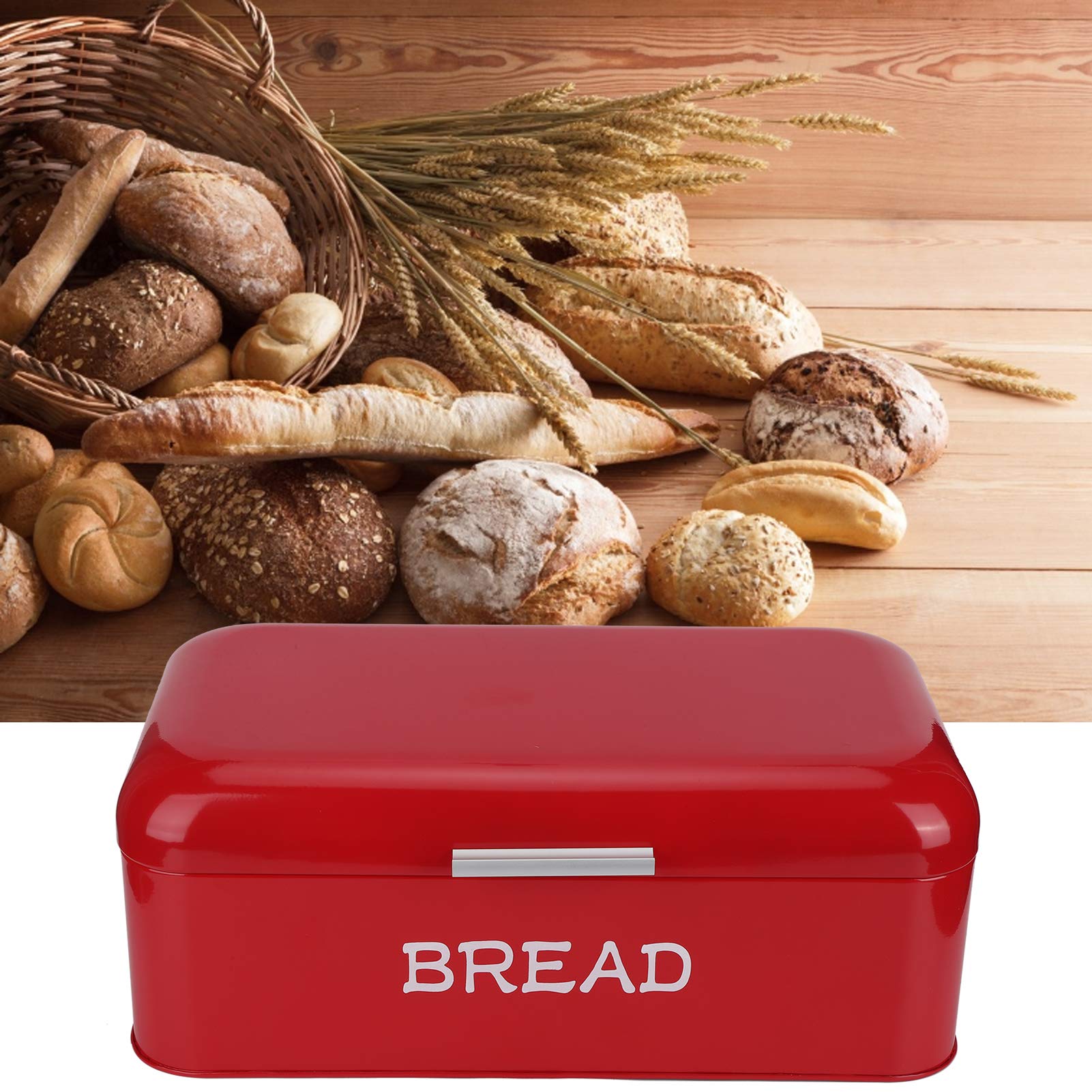 European Style Bread Box, rotes Eisenbrot Lagerbehälter, Brotaufbewahrungsbehälter, Küchenbrotbehälter für Bäckereigeschäft
