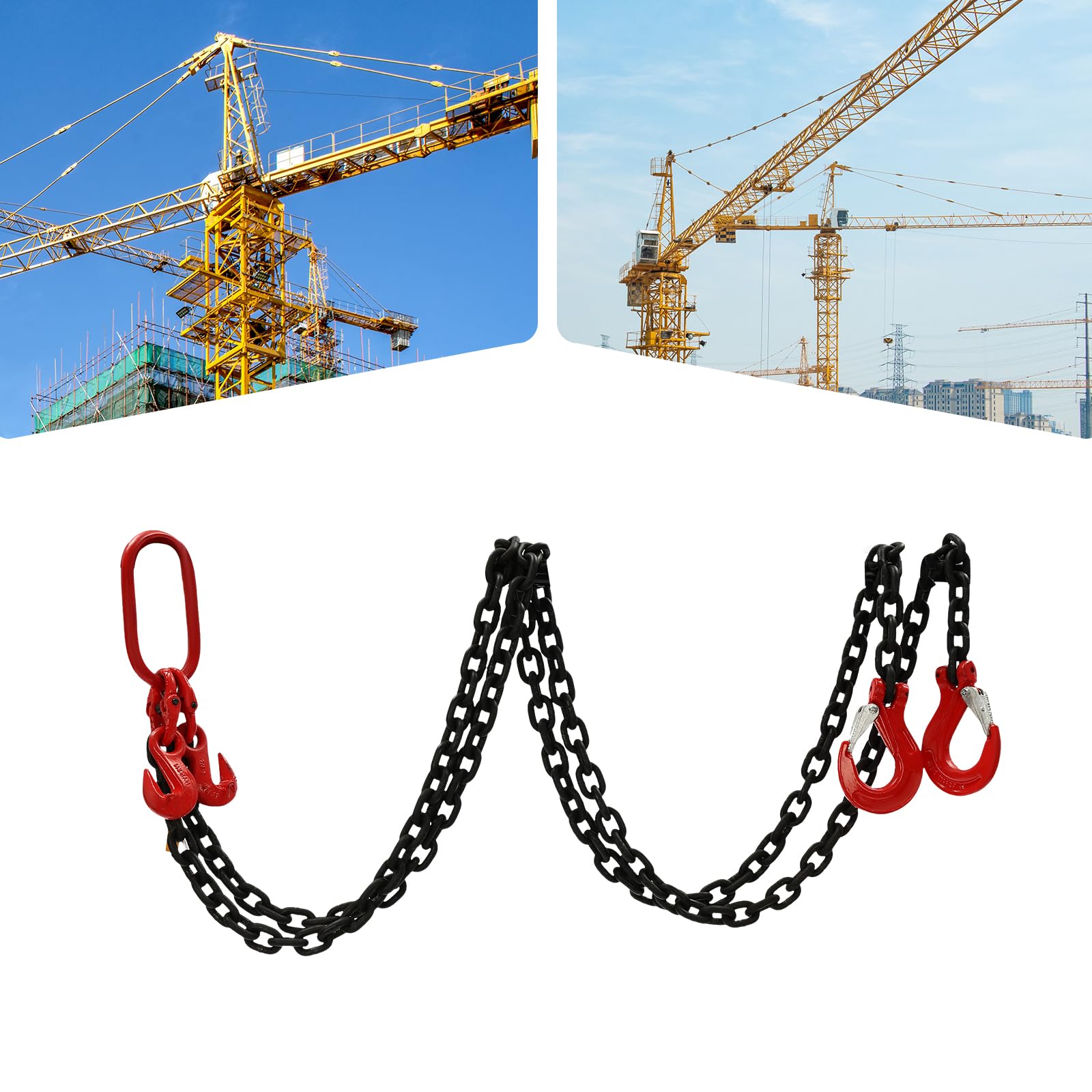 Catena a 2 fili, catena di arresto per gru, catena di sollevamento del motore, catena di sollevamento del motore, catena di ritorno, catena choker, in acciaio legato, strumento di sollevamento