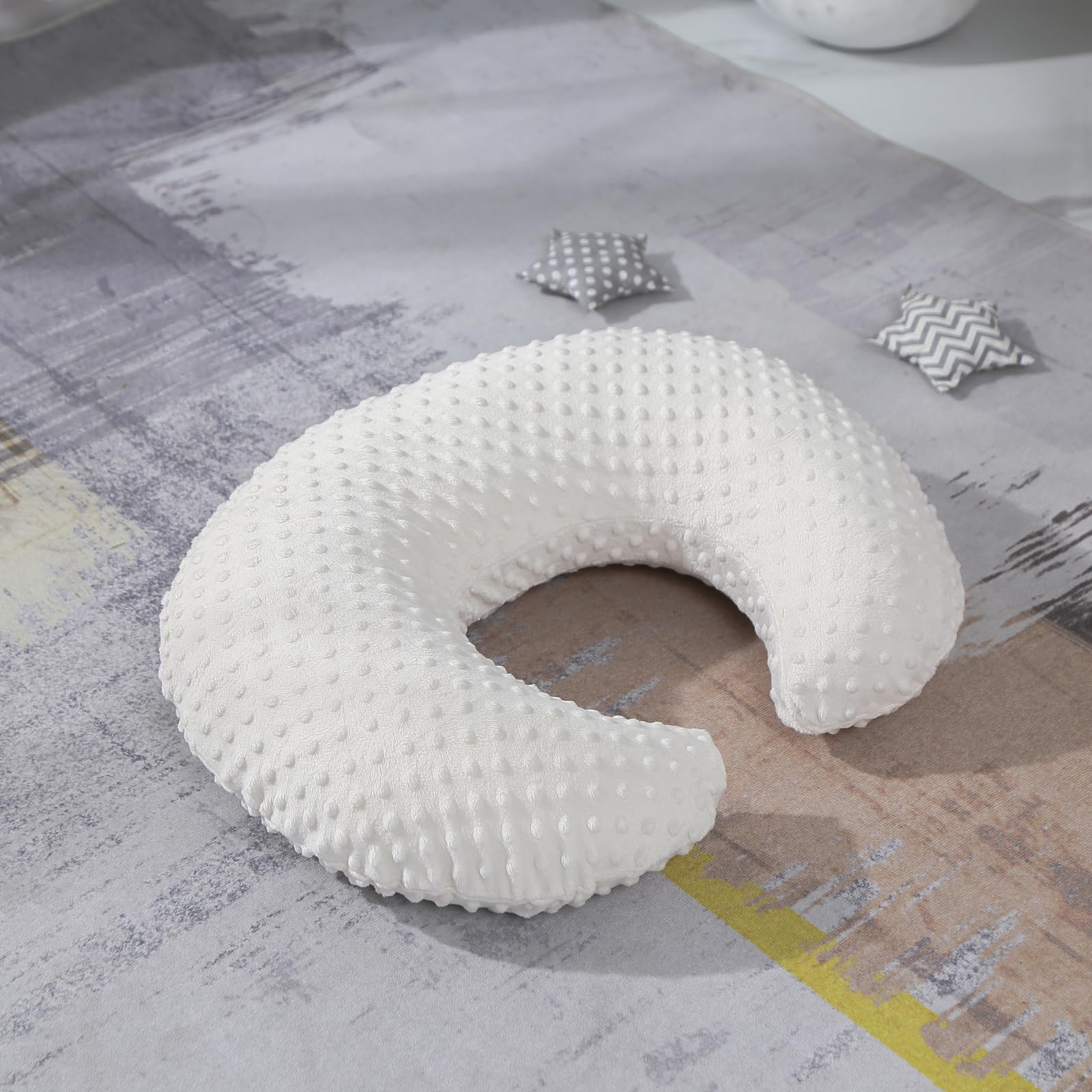 Almohada de lactancia y posicionador para lactancia, almohadas de lactancia materna ultra suaves para más apoyo para mamá y bebé, con funda de minky extraíble de primera calidad (prístino)