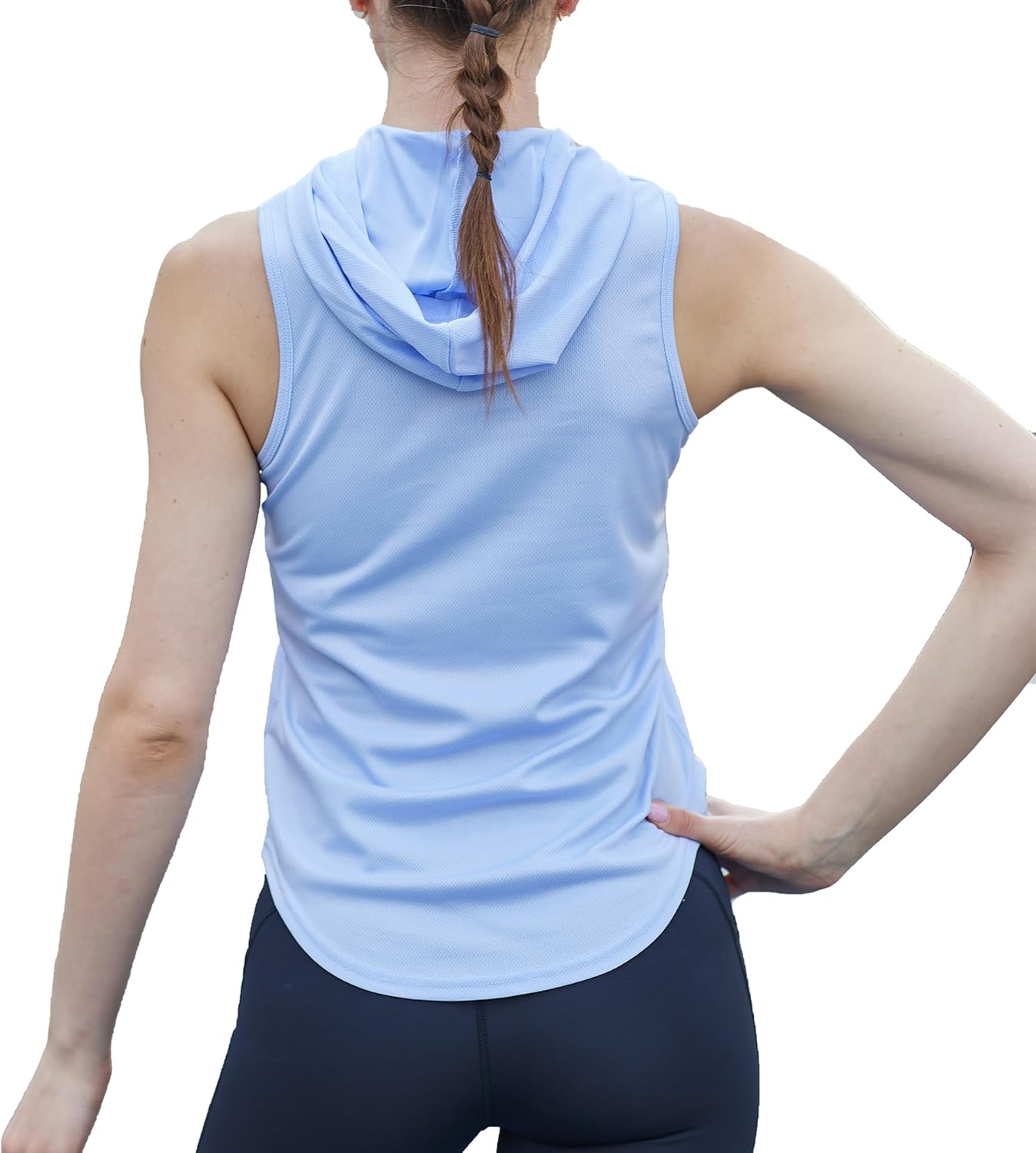 Womens Workout Hooded Tank Yoga Tops Running Shirts Quick Dry Gym Sleeveless Hoodie