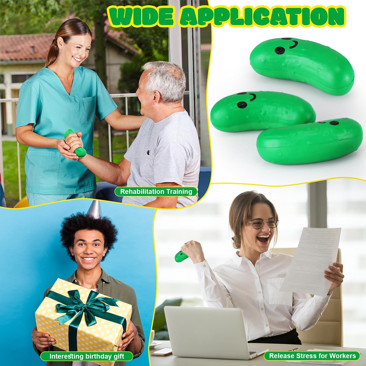 Arrowbash 20 Pcs Pickle Stress Balls Cinco De Mayo Funny Emotional Stress Balls for Adults Employee Appreciation Gifts Squeezable Foam Relief Mexican Festival Gifts for Coworker Teacher Team Staff