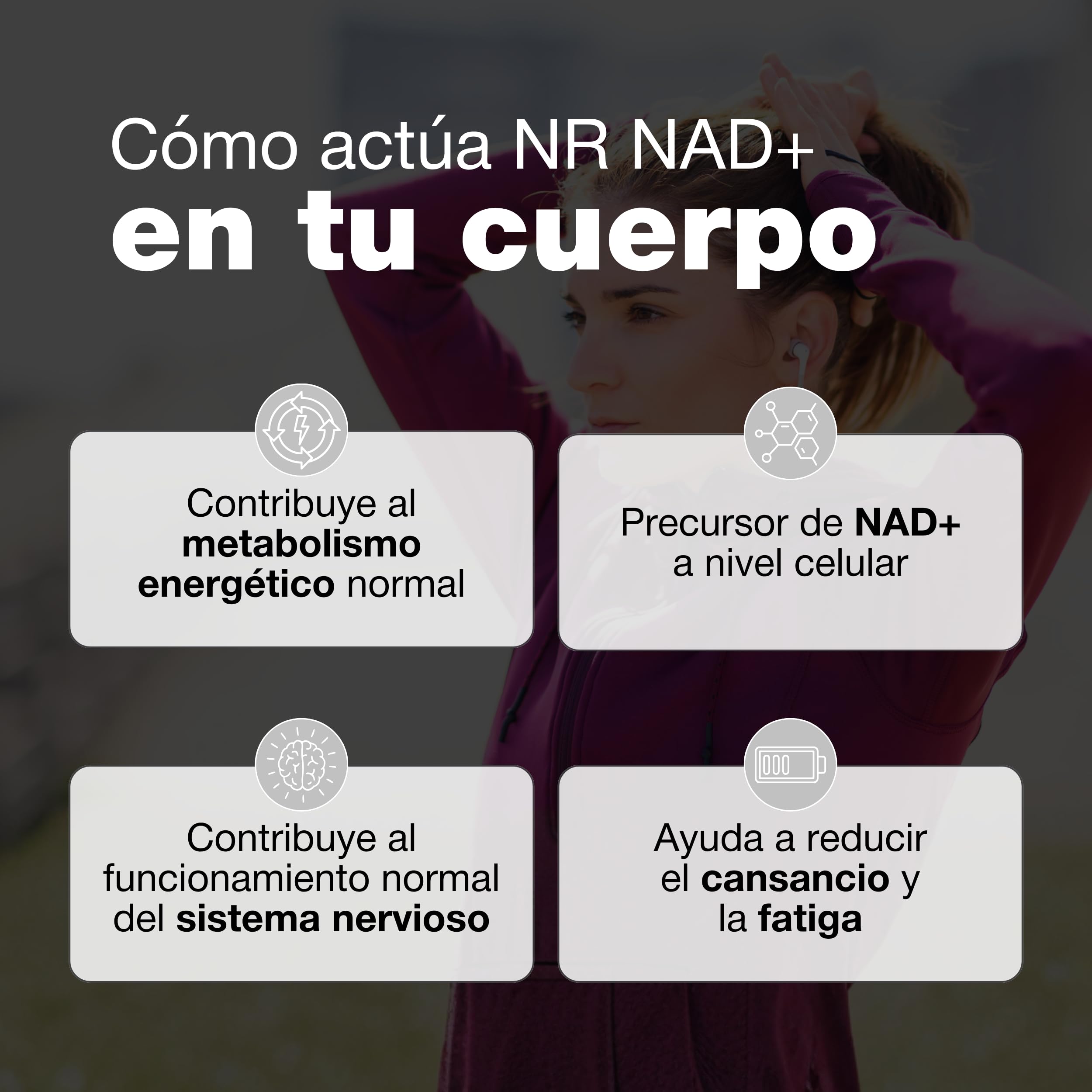 NR NAD+ | Nicotinamide Riboside 300mg | 30 Cápsulas | Puro +99% sin aditivos. Vegano, sin gluten ni lactosa. Alternativa a NMN. Certificado Clean Label. Fabricado en España.