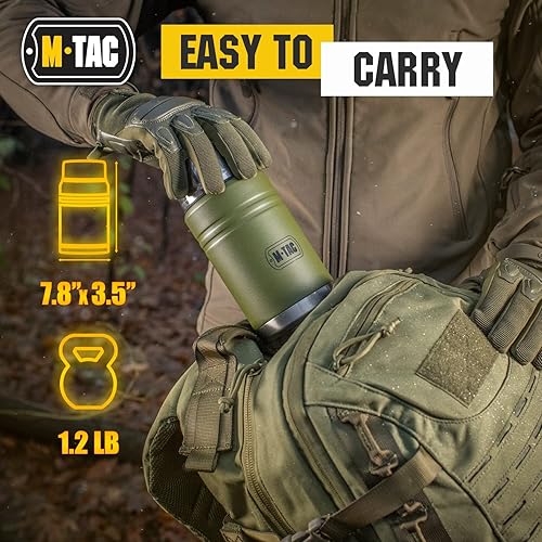 Miniatura 5 de M-Tac Frasco de Comida Aislado de 25 Oz Termo - Contenedor Térmico de Almuerzo de Acero Inoxidable con Tapa a Prueba de Fugas y Cuchara
