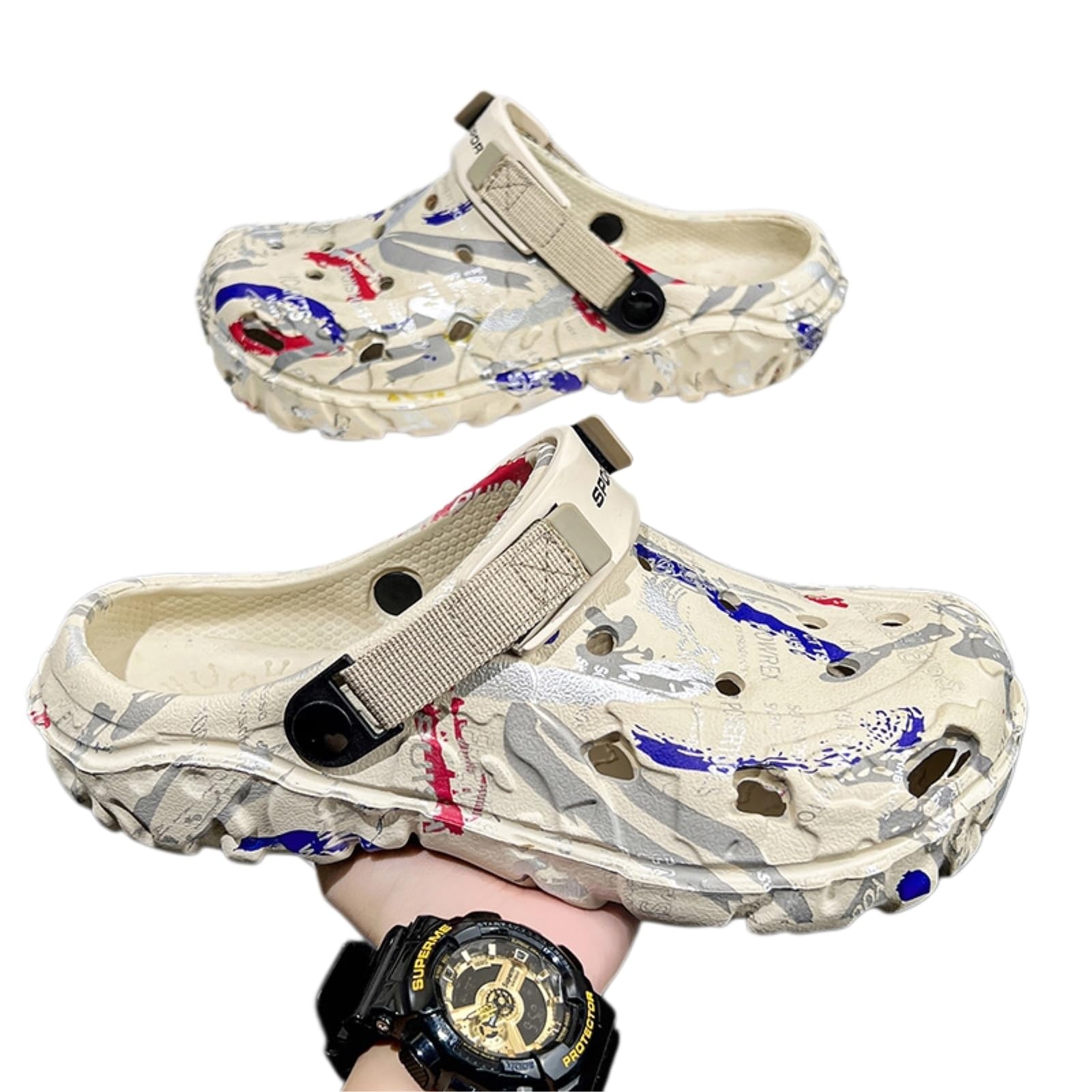 Lekkie klapki Eva Clog Unisex wsuwane kapcie szybkoschnące oddychające zegarki ogrodowe dla mężczyzn kobiet kryty brązowy-40