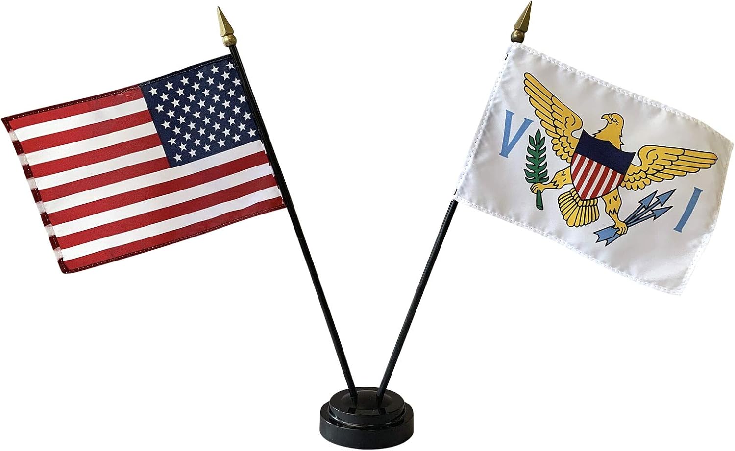 4x6" E-Gloss U.S. Virgin Islands Stick Flag - Flag Only - Qty 6