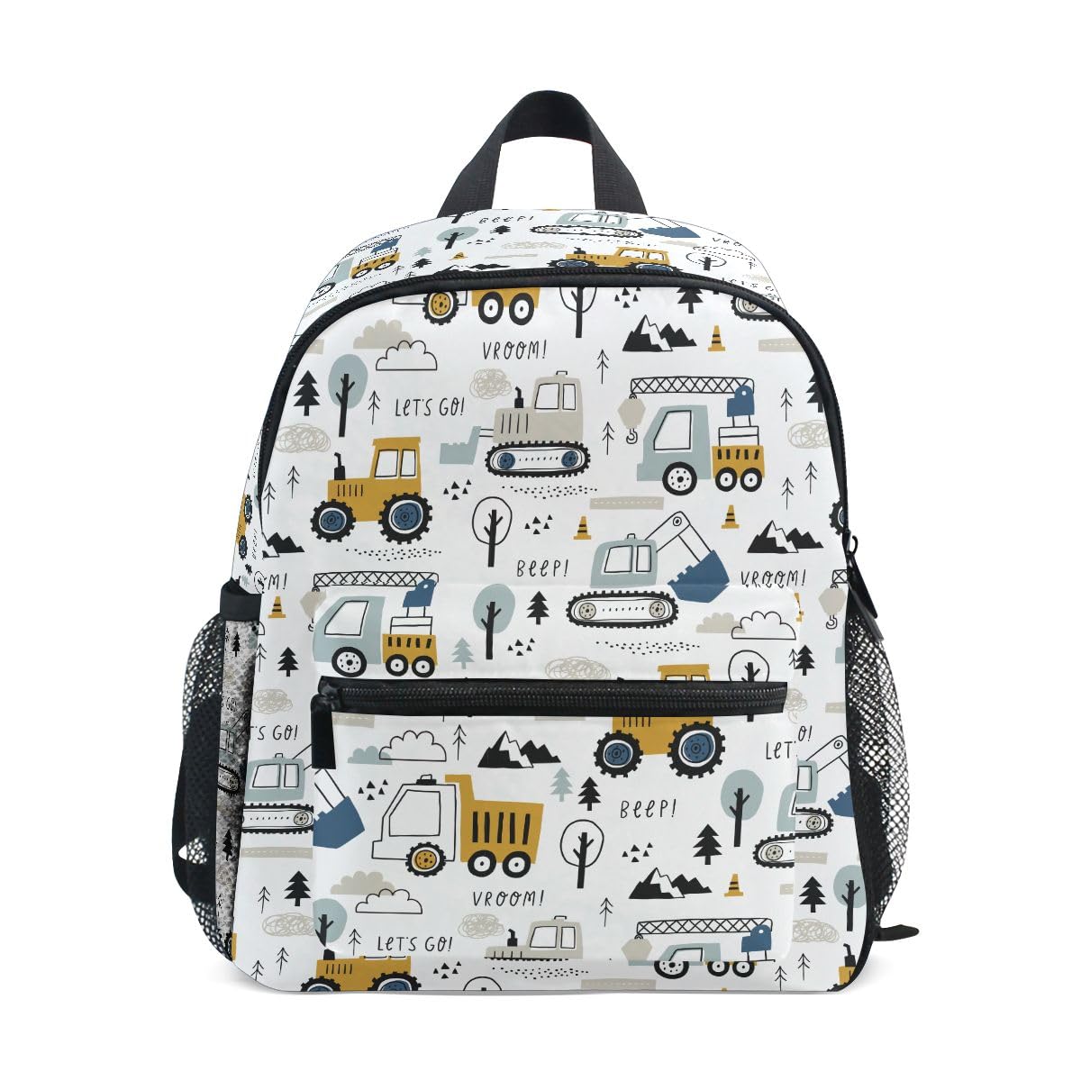 ZOEO Toddlers Backpack Truck Excavator Kids Bookbag for Boys Girls 3-7 Years Preschool Kindergarten Cute Mini Bags with Safety Leash Daypack