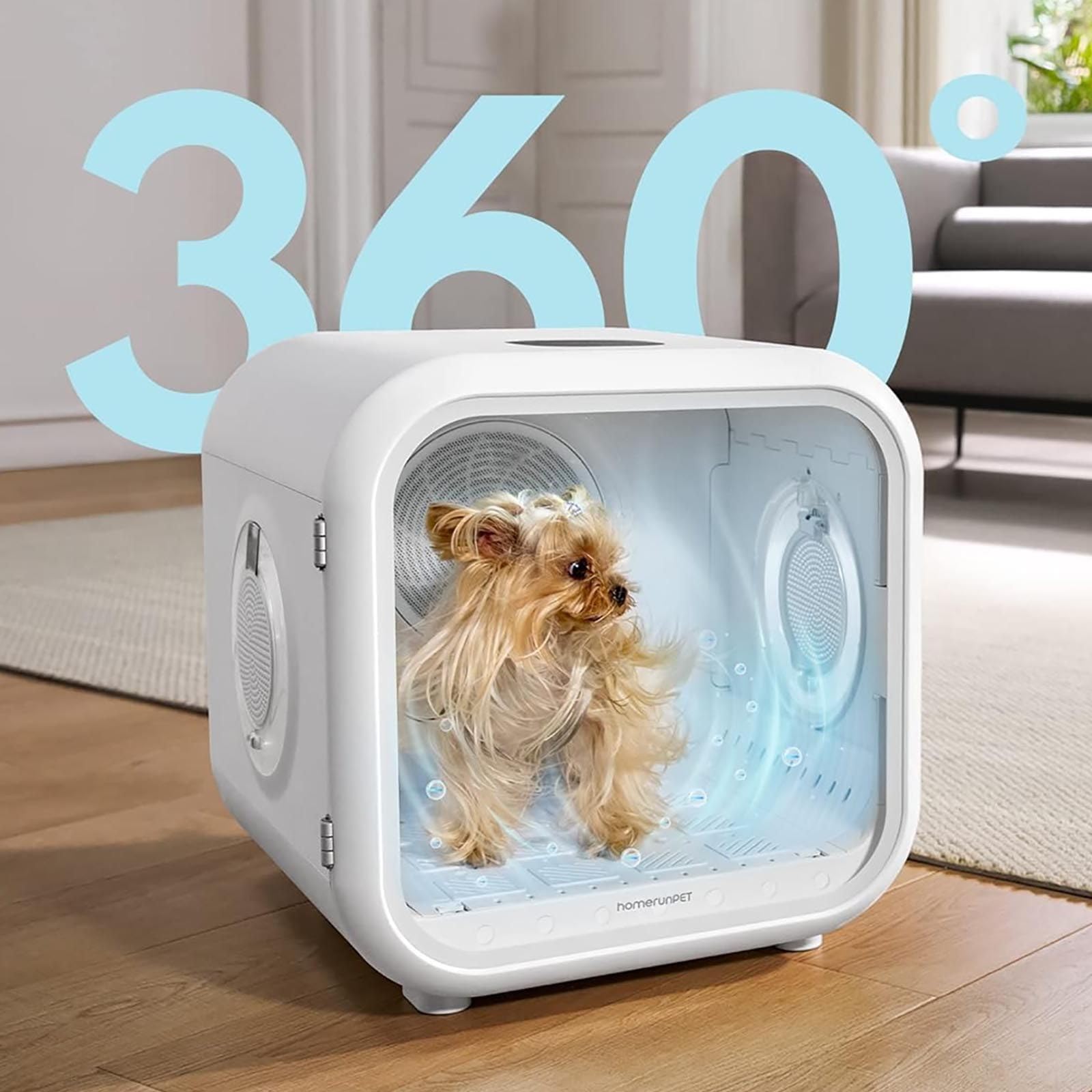 Secador automático para Mascotas para Gatos y Perros pequeños, Caja Secadora para Mascotas Ultra silenciosa con Control de Temperatura y Tiempo Ajustable