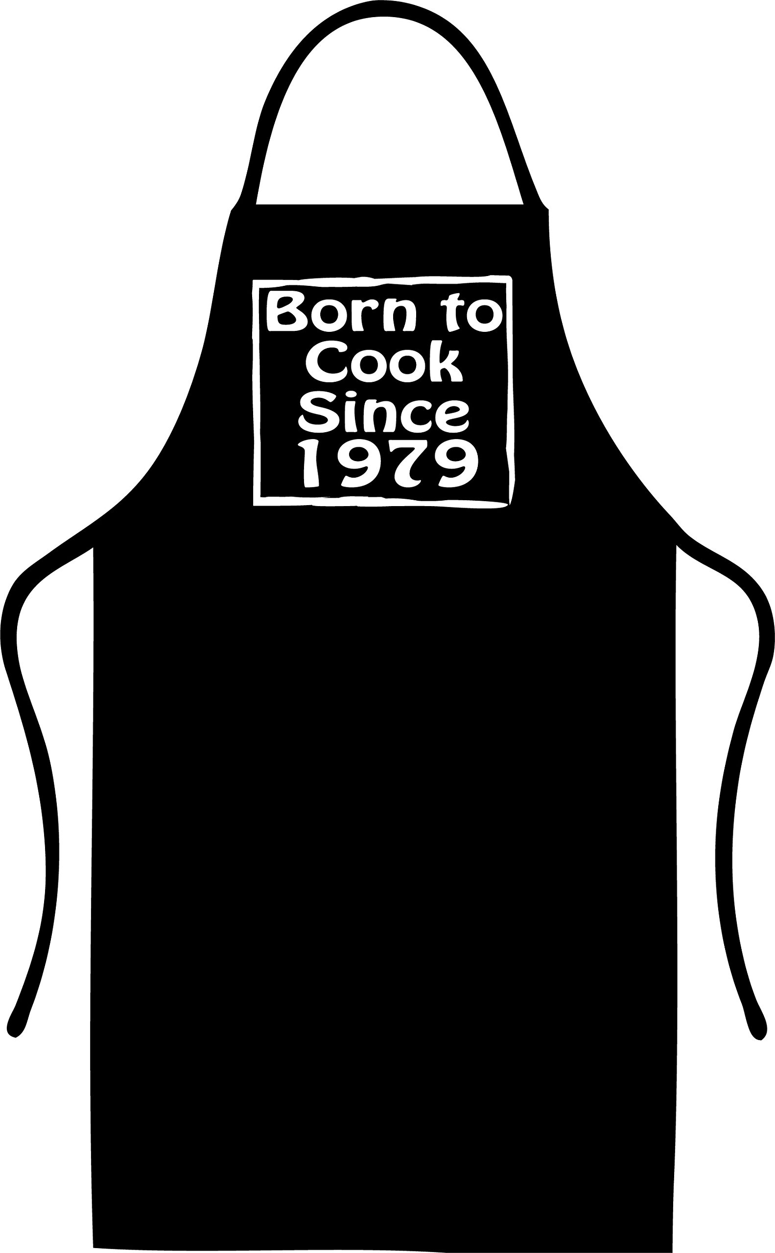 Shoebob Unisex Black 46Th Birthday Apron Born To Cook Since 1979 Full Length Chef Apron