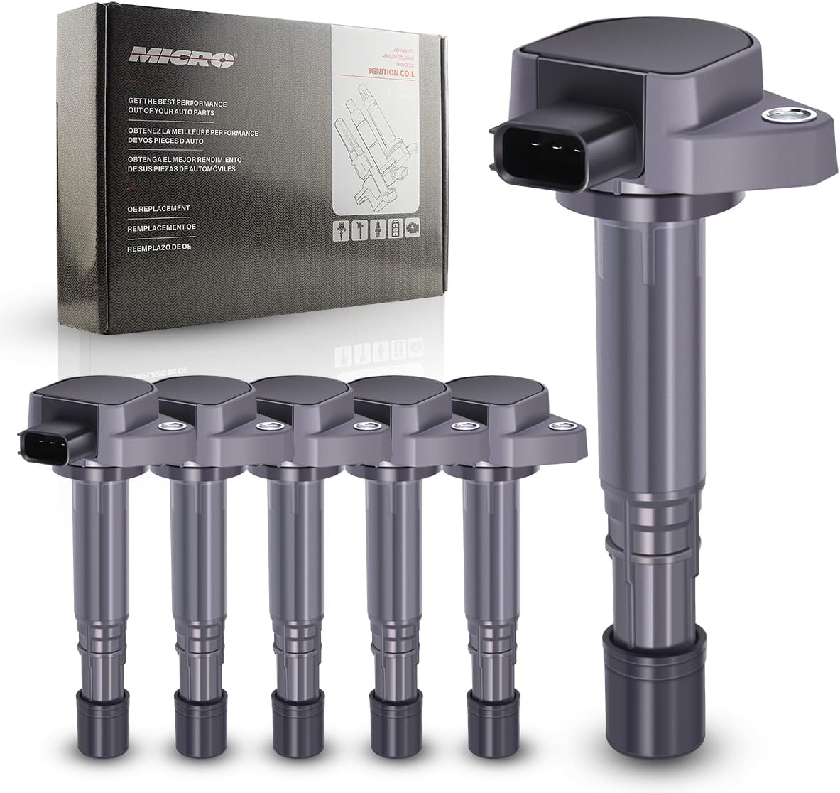 Micro Set of 6 Ignition Coil Pack Compatible with Honda