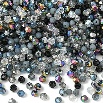 Mixed Styles Glass Beads for Bracelets Jewelry Making White Crystal Faceted Roundelle Seed Bulk Beads Necklaces Earrings Crafts Accessories 4x4mm 500Pcs