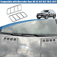 Vista 4 de Ajuste de la etiqueta engomada de la capilla del techo del motor del ABS Chrome para Mercedes Benz ML GL GLE GLS 2013-2017