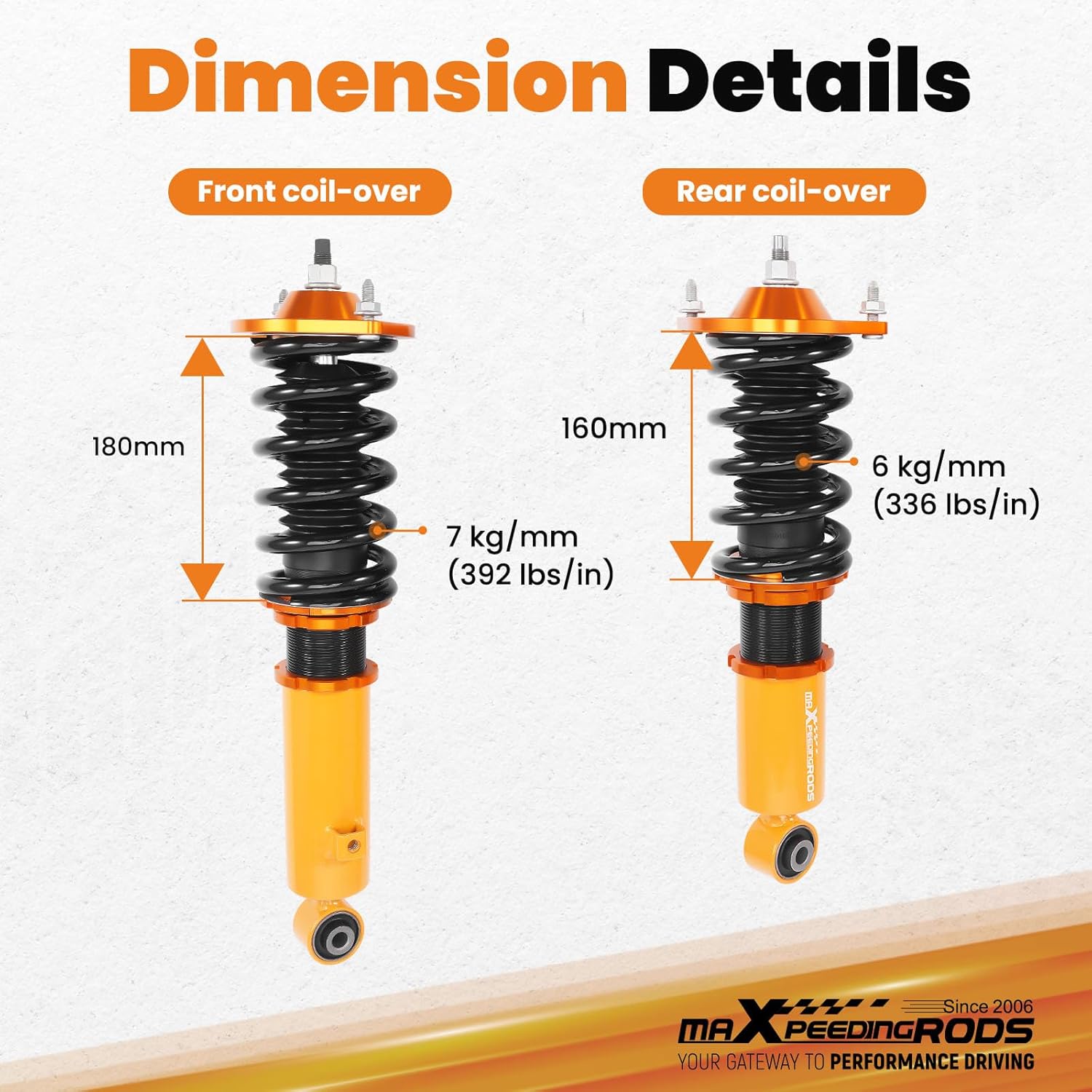 maXpeedingrods Coilovers for Mazda MX-5 NA NB 1989-2005, for Mazda Miata MX-5 1990-2005, Height Adjustable Coilovers Suspension Kit, Preset Damping Lowering Kit Gold
