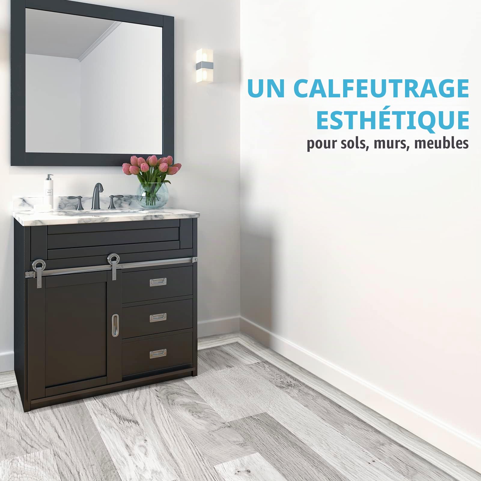 Art3d Bande de Transition Auto-adhésive en Vinyl | pour Sol, Séparation,Seuil de Moquette,Carreaux,304x4cm,Blanc Délavé