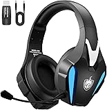 PHOINIKAS Auriculares Gaming Inalámbricos, Cascos Gaming para PS4/PS5/PC,...
