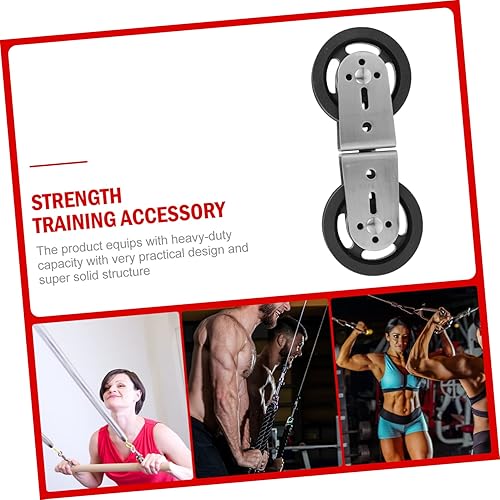 Miniatura 9 de Mobestech Polea de ejercicio de doble polea de carril de polea deslizante rueda de fitness Polea de tracción de la rueda de elevación de la pieza de