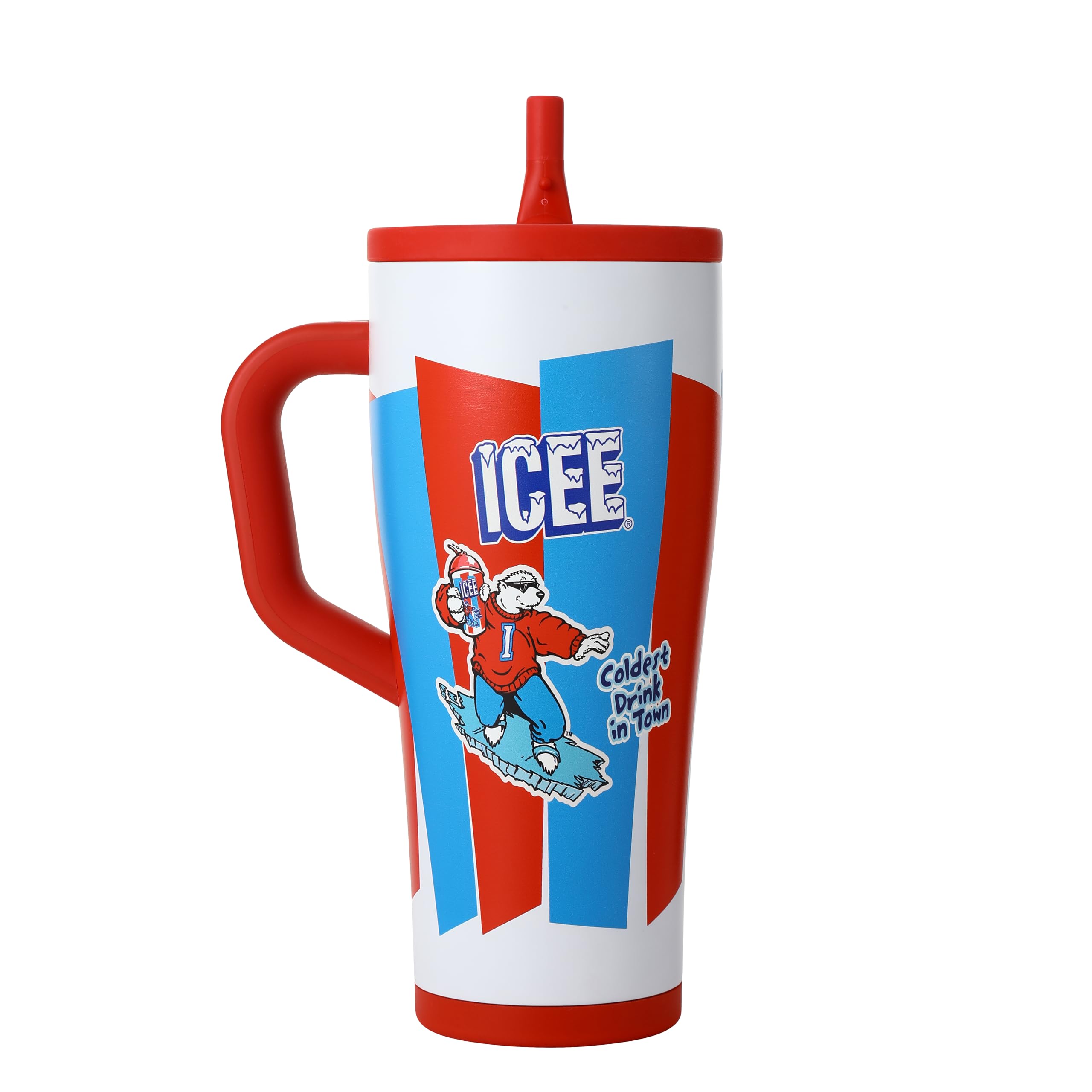 Ice Shaker 32 oz Tumbler with Handle and Straw | 32oz ICEE | Cold for 30+ Hours | 2-in-1 Tumbler Shaker Bottle | Odor-Free 32 ounce Bottle for Water, Protein Shakes, Smoothies, Cocktails