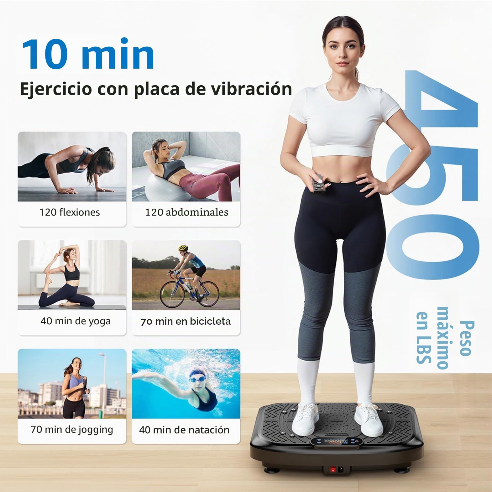 Máquina de Ejercicio de Placa de vibración, Entrenamiento de Cuerpo Entero, Plataforma de vibración para Drenaje linfático, pérdida de Peso y Modelado