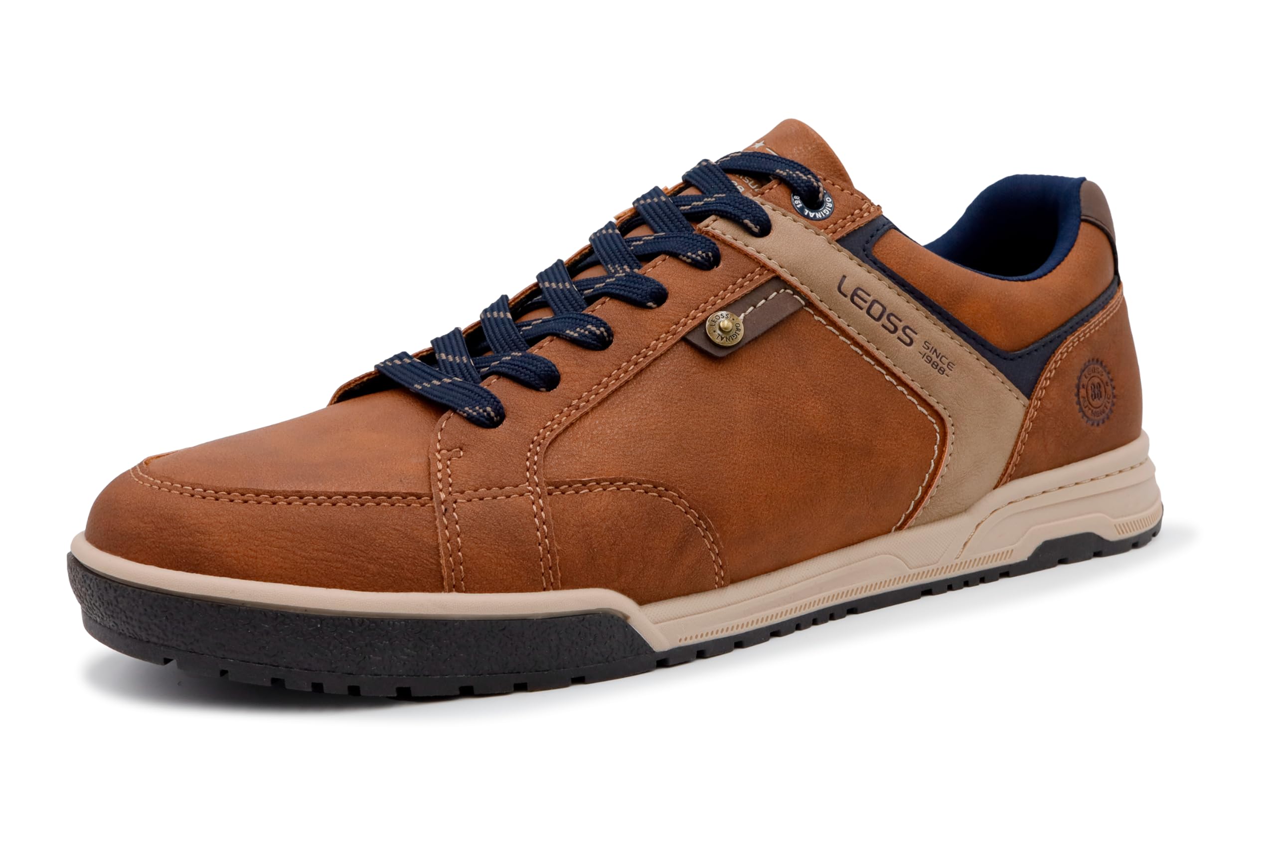 Scarpe da Ginnastica Uomo Sneaker con Lacci Scarpe da Città Scarpe da Escursionismo Casual Scarpe da Walking in Pelle Sportive