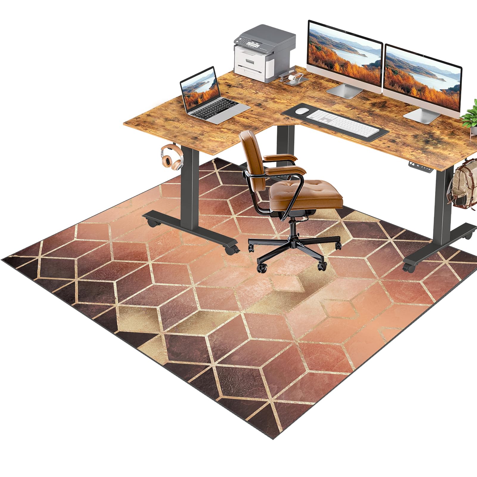 RxiBeFuw Office Chair Mat - for Carpets 140 x 160 cm | Carpet Protector Floor Mat | Gaming Chair Mat | Floor Protector for Office and Home Desk Chairs | Chair Mat for Carpeted and Hardwoods Floors